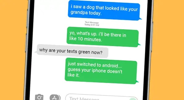 what does green text bubble mean on android samsung